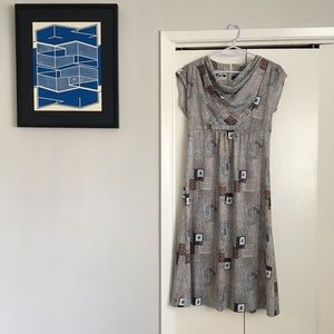 Vintage Mr. Edward #80s A-line graphic print dress